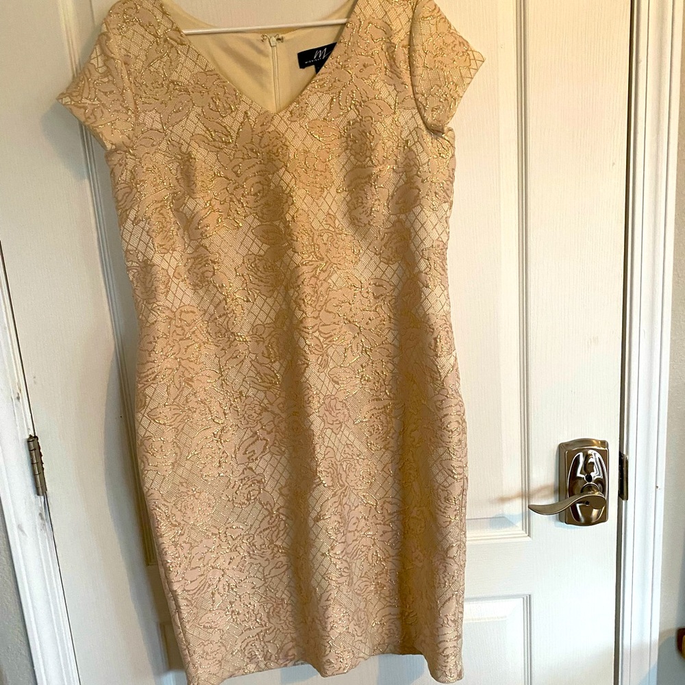Midnight Velvet Easter or formal size16 champagne/cream knee length dress